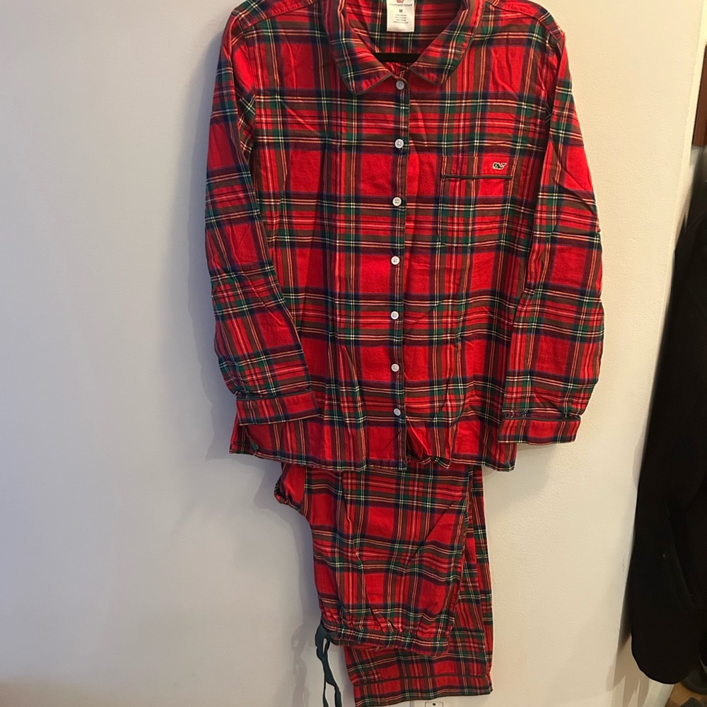 Cozy Red Flannel Holiday Pajama Set